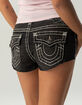 TRUE RELIGION Spicy Mid Rise Super T Flap Womens Micro Shorts image number 2
