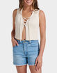 QUIKSILVER Sandbar Sleeveless Lace Up Womens Sweater image number 1