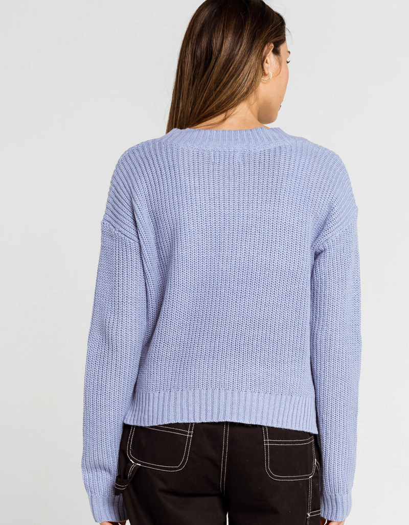 FULL TILT V Neck Womens Light Blue Sweater image number 2