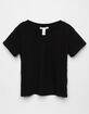 FULL TILT Girls Black Essential V Neck Tee image number 1