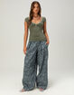 BDG Urban Outfitters Diana Womens Lace Trim Henley Top image number 2