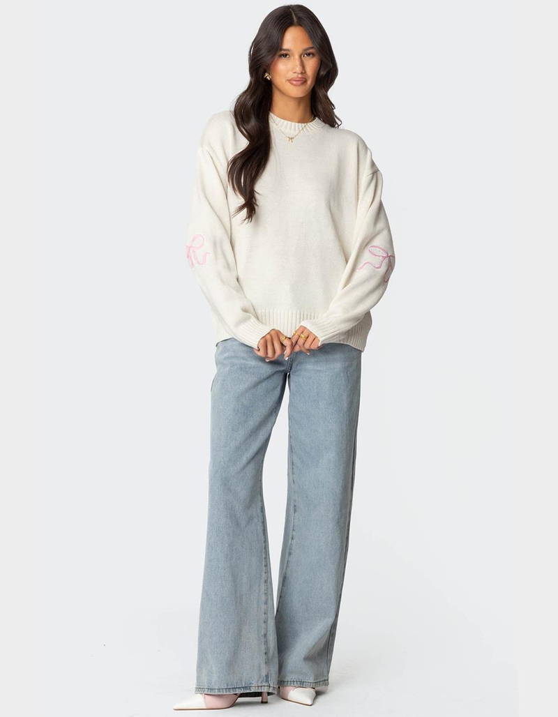 EDIKTED Rutie Bow Patch Sweater image number 2