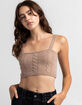 FULL TILT Womens Cable Knit Crop Cami image number 1