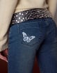 RSQ Womens Low Rise Butterfly Embroidered Bootcut Jeans image number 7