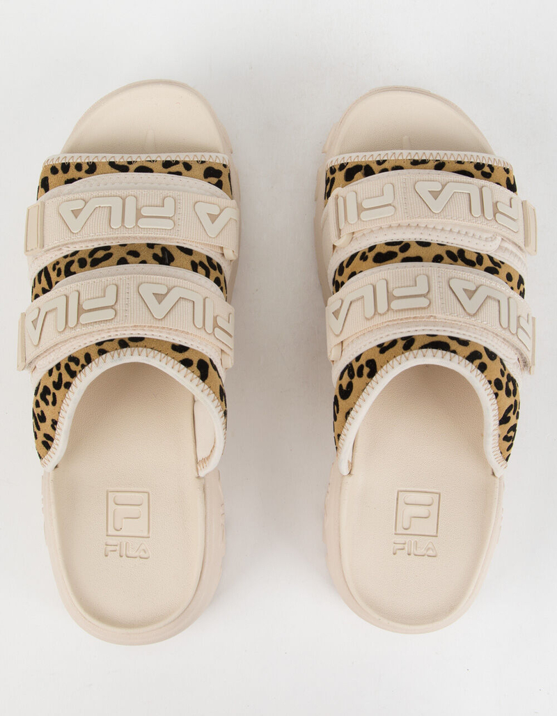 FILA Outdoor Animal Print Womens Taupe Slide Sandals image number 4