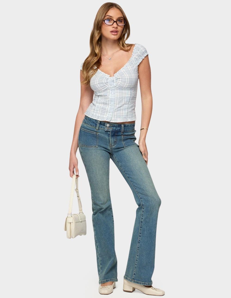 EDIKTED Dolsy Plaid Button Up Top image number 4