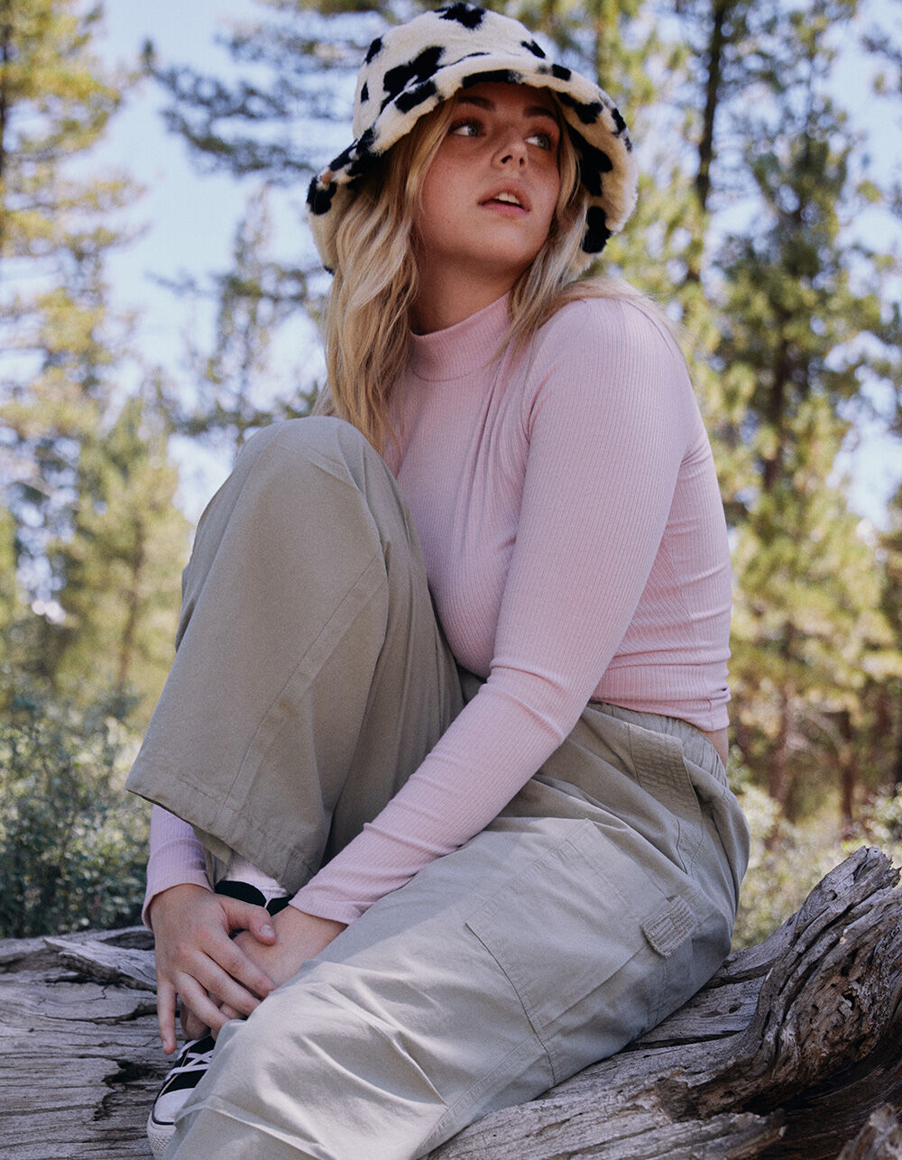 BREATHABLE WAFFLE MOCK NECK TEE &PANTS上下 TILLYS Mock Neck Womens Long Sleeve Tee - ROSE | Tillys