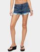 EDIKTED Meshy Studded Denim Micro Shorts image number 1