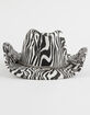 Zebra Print Womens Rhinestone Cowboy Hat image number 4