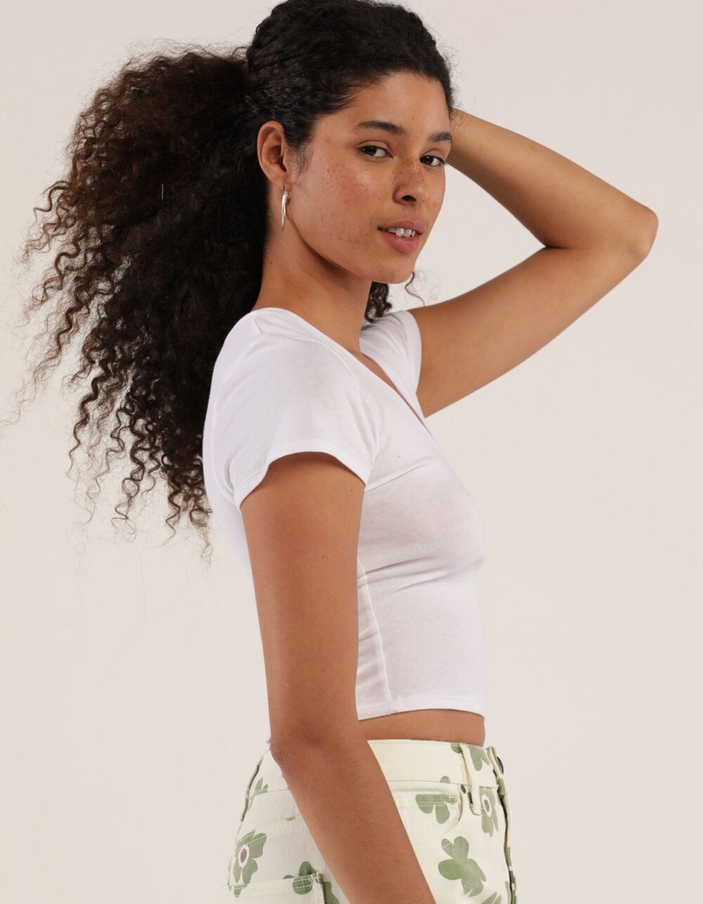 BOZZOLO V-Neck Womens Tee - WHITE 
