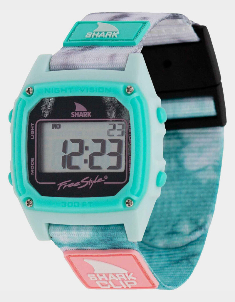FREESTYLE Shark Classic Clip Tie Dye Aqua Cloud Watch image number 0