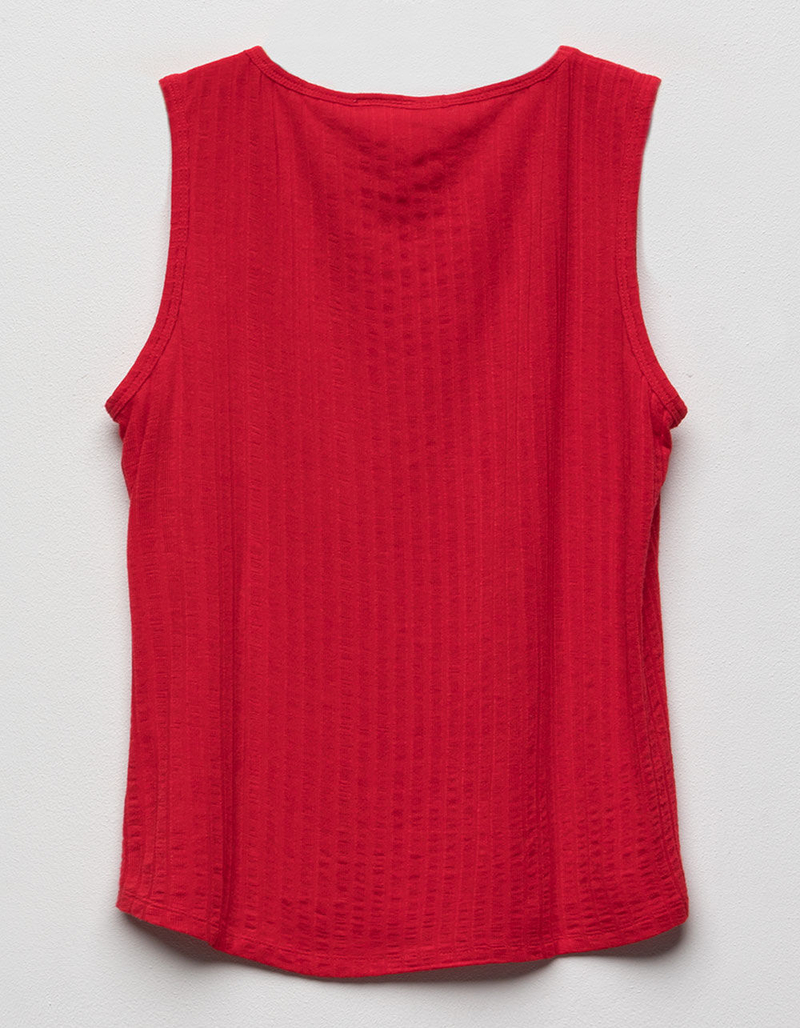 DESTINED Ribbed Red Girls Tank Top image number 1