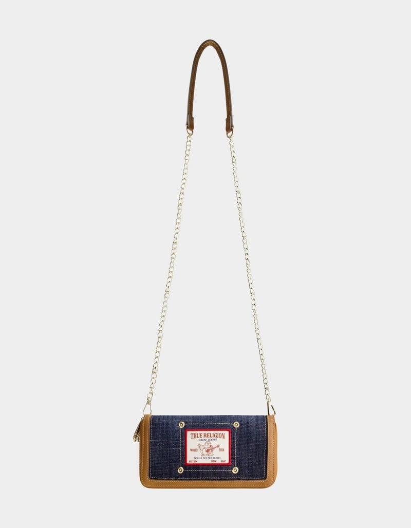 TRUE RELIGION Buddha Patch Double Zip Chain Wallet image number 0