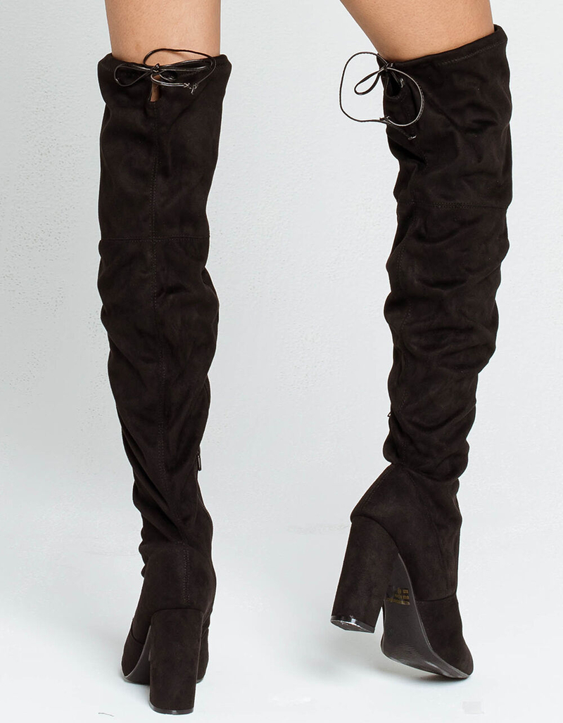 WILD DIVA Over The Knee Womens Heeled Boots image number 2