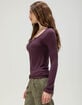 BDG Urban Outfitters Lace Insert Womens Long Sleeve Henley Top image number 3