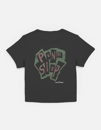 FREAKY FRIDAY Pink Slip Logo Womens Baby Tee Primary Image
