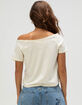 FULL TILT Hibiscus Womens Off The Shoulder Top image number 4