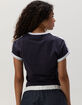 RUSTY Double Trouble Womens Skimmer Ringer Tee image number 4