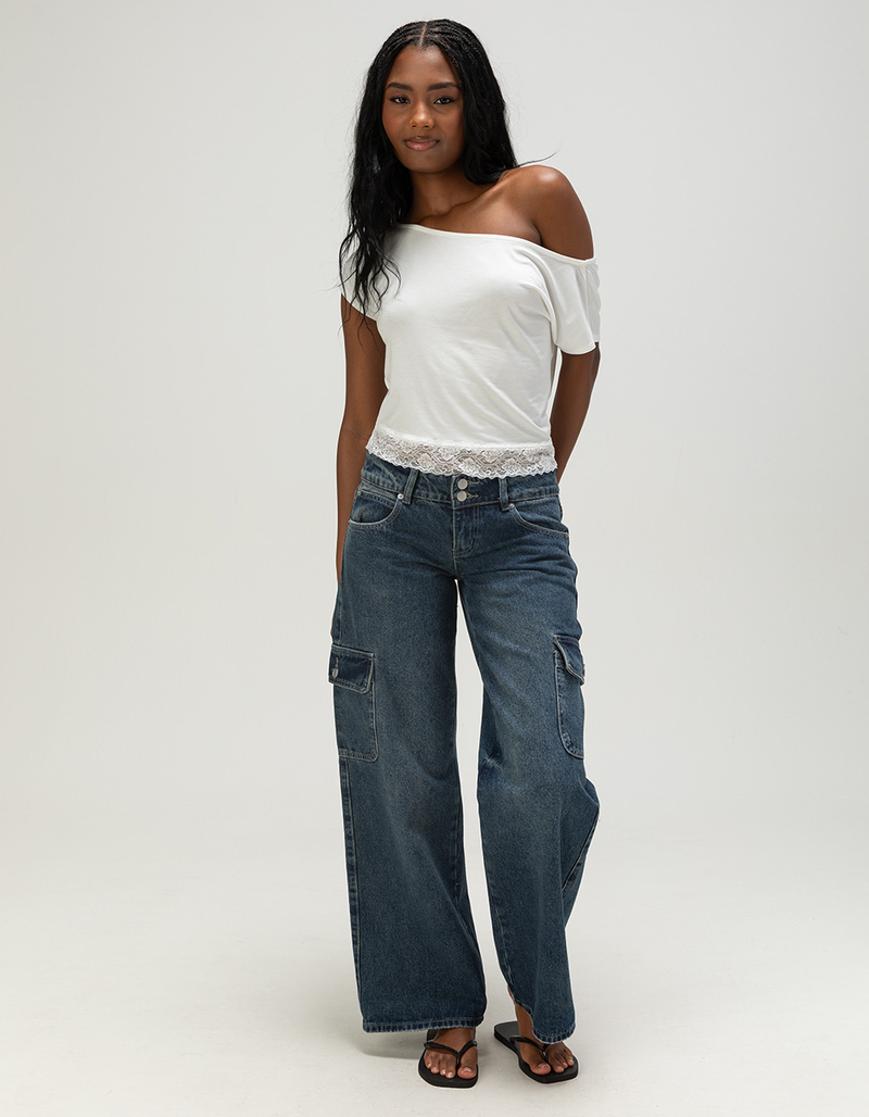 RSQ Womens Low Rise Original Baggy Cargo Jeans image number 0