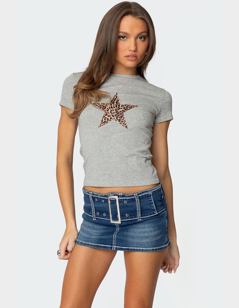 EDIKTED Narla Leopard Star Tee image number 0