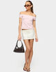 EDIKTED French Terry Striped Off Shoulder Top image number 5