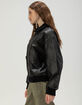 BDG Urban Outfitters Leon Womens Faux Leather Bomber Jacket image number 3