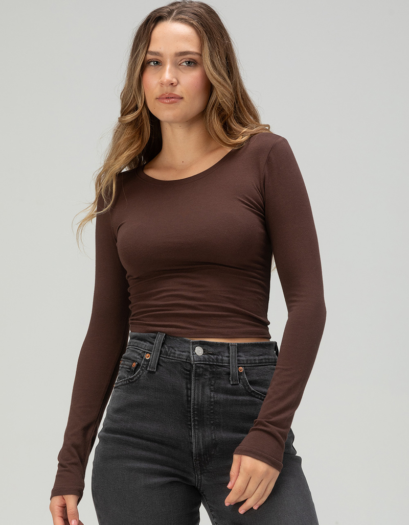 TILLYS Long Sleeve Womens Baby Tee image number 0