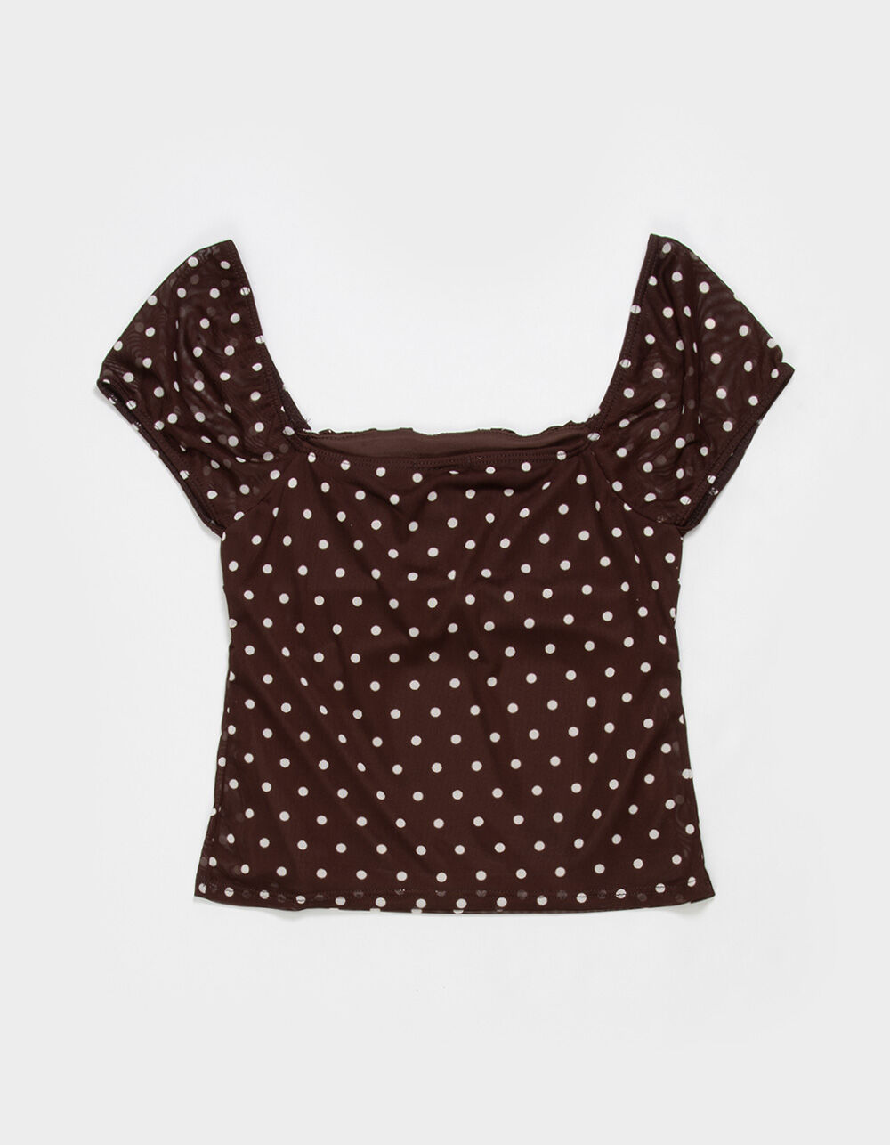 RSQ Girls Emma Mix Dot Mesh Top - BROWN | Tillys