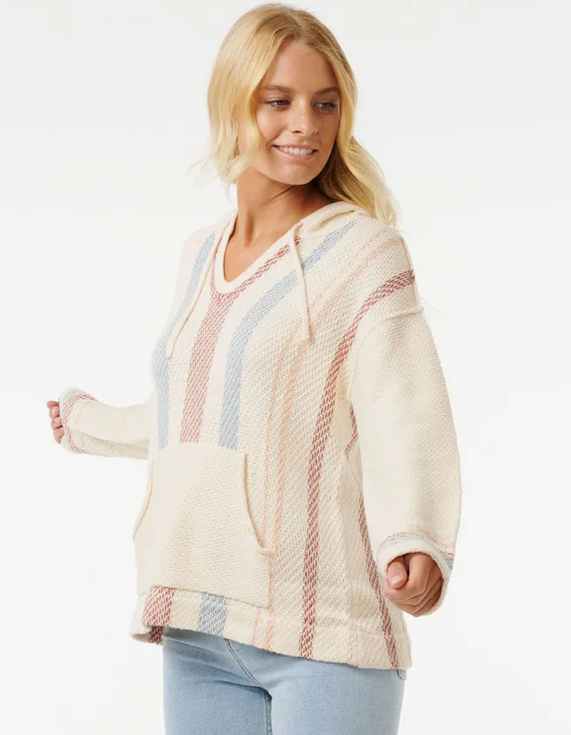 RIP CURL High Tide Womens Stripe Poncho Hoodie image number 2