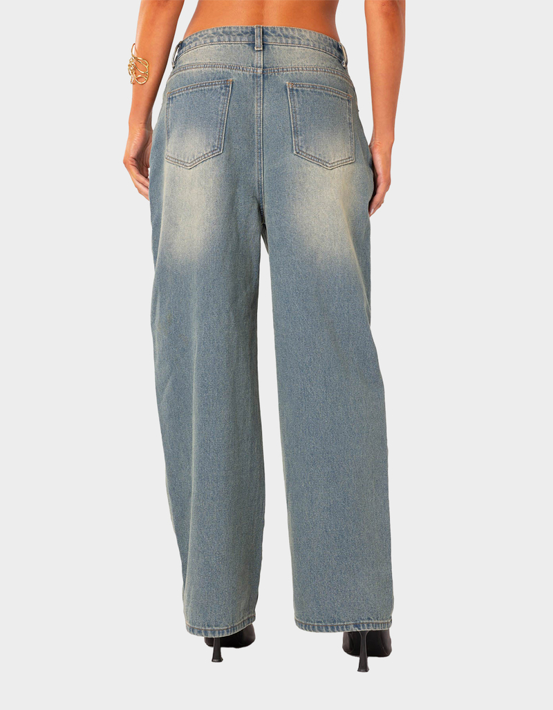 EDIKTED Braya Washed Low Rise Baggy Jeans image number 3