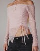 FULL TILT Womens Long Sleeve Lace Cinch Top image number 6