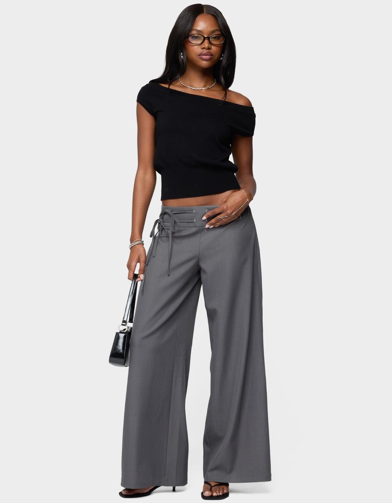 EDIKTED Willard Baggy Lace Up Belt Pants image number 4