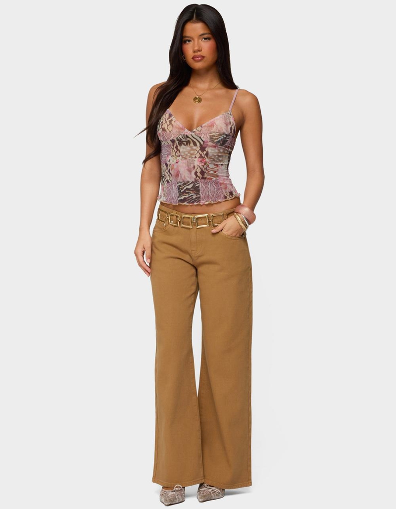 EDIKTED Mixed Animal Print Mesh Tank Top image number 3