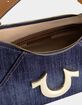 TRUE RELIGION Metal Horseshoe Denim Hobo Bag image number 5