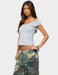 EDIKTED Calie Off Shoulder V-Neck Top image number 2