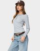 EDIKTED Roma Striped Henley Top image number 2