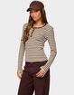 EDIKTED Roma Striped Henley Top image number 2
