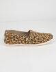 TOMS Classic Desert Tan Microfiber Leopard Print Womens Slip-On Shoes image number 1