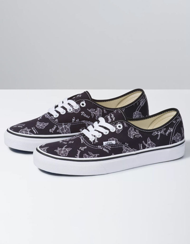 VANS Thank You Floral Authentic Black & True White Shoes image number 0