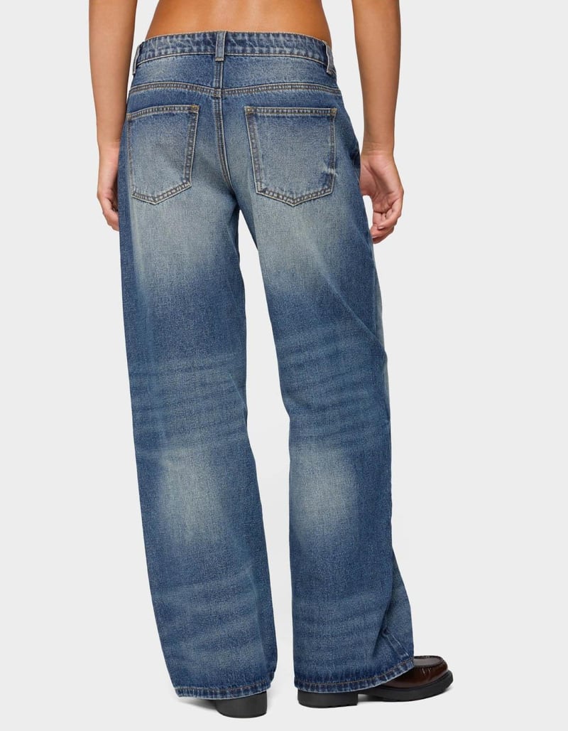 EDIKTED Raelynn Washed Low Rise Baggy Jeans image number 2