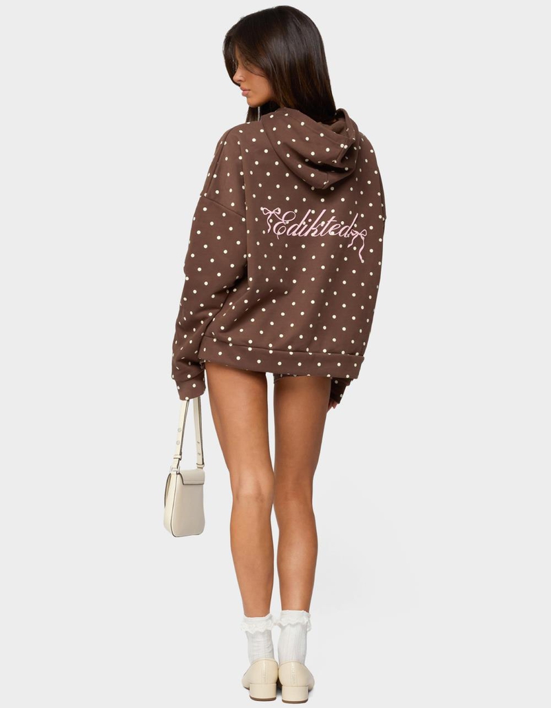 EDIKTED Chelsie Polka Dot Foldover Shorts image number 3