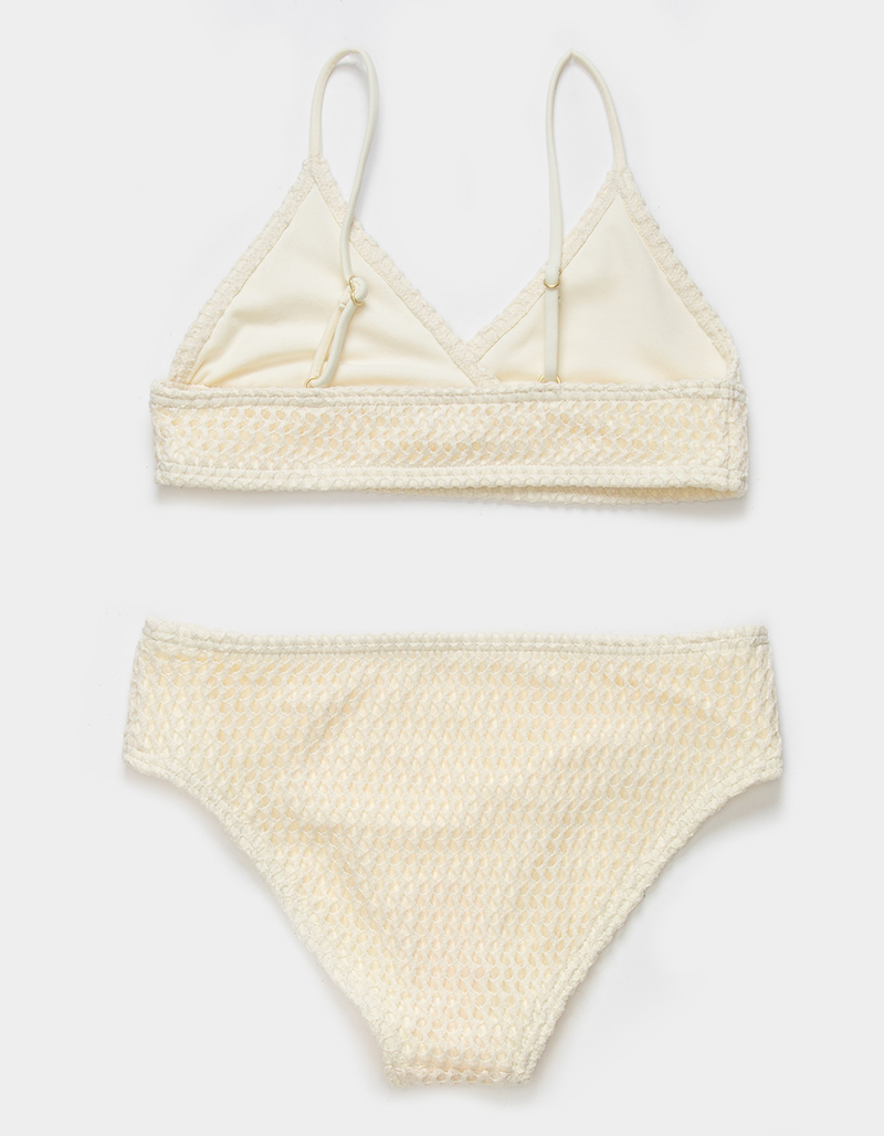 FULL TILT Crochet Girls Triangle Bralette Bikini Set image number 2