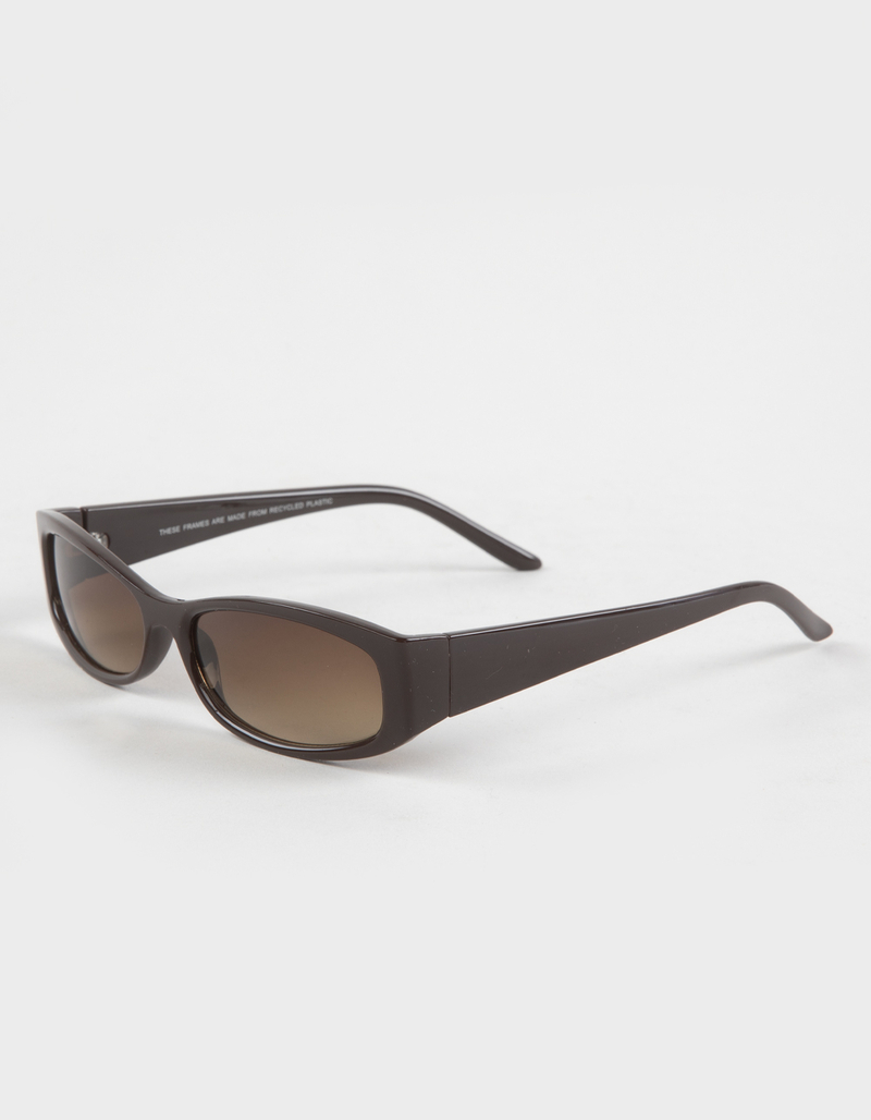 RSQ Rectangle Wrap Plastic Sunglasses image number 0