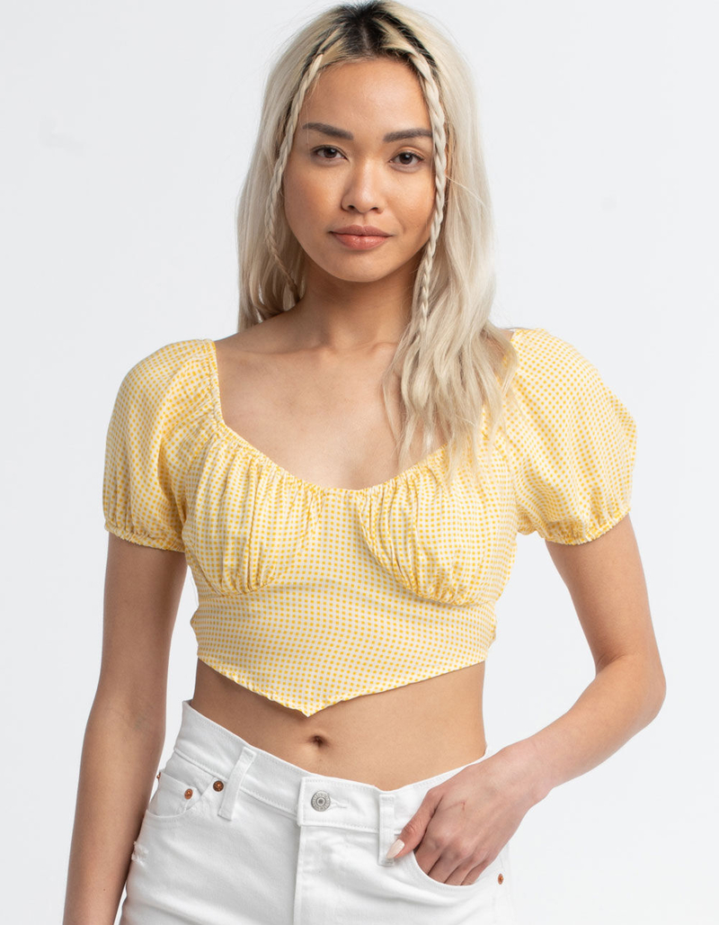 LIBERTY LOVE Gingham Tie Back Womens Top image number 0