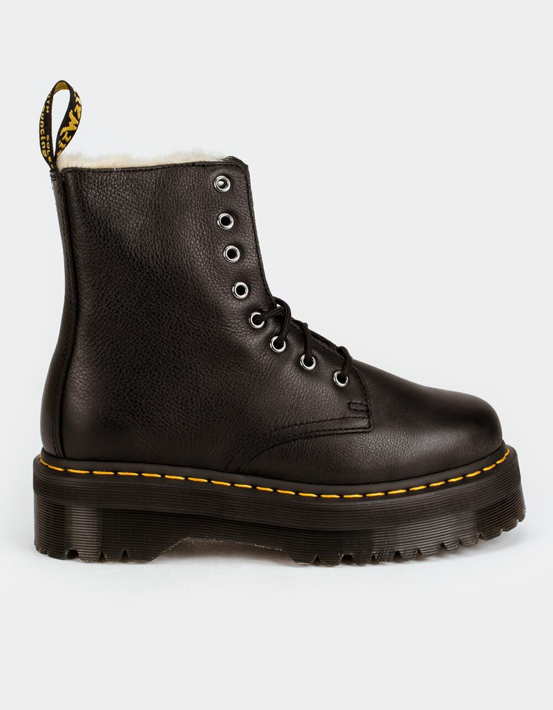 DR. MARTENS Jadon Leather Faux Fur Lined Platform Boots image number 1