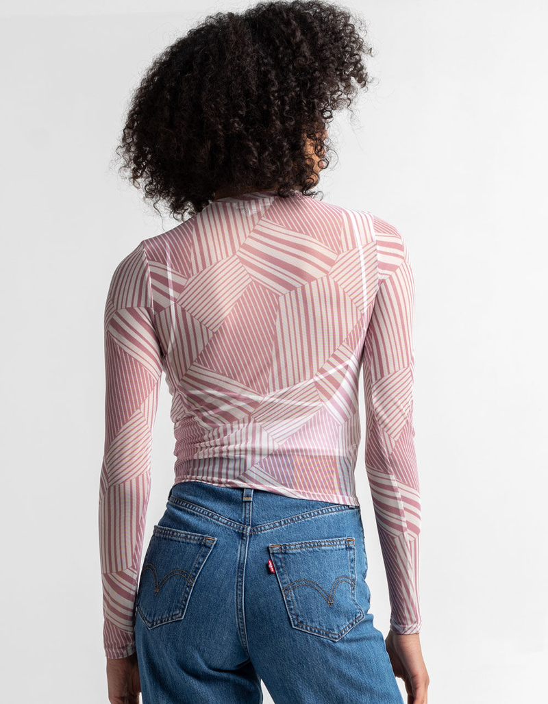 FULL TILT Geo Patchwork Womens Mesh Tee image number 2