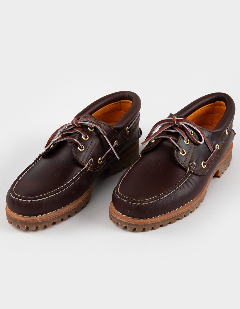 TIMBERLAND Authentics 3-Eye Mens Boat Shoes - BROWN - 9 | Tillys