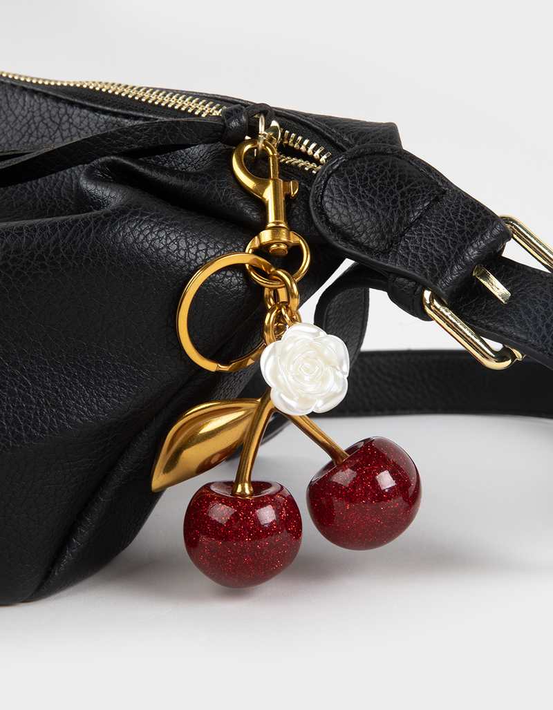FULL TILT Red Cherry Flower Bag Charm image number 1