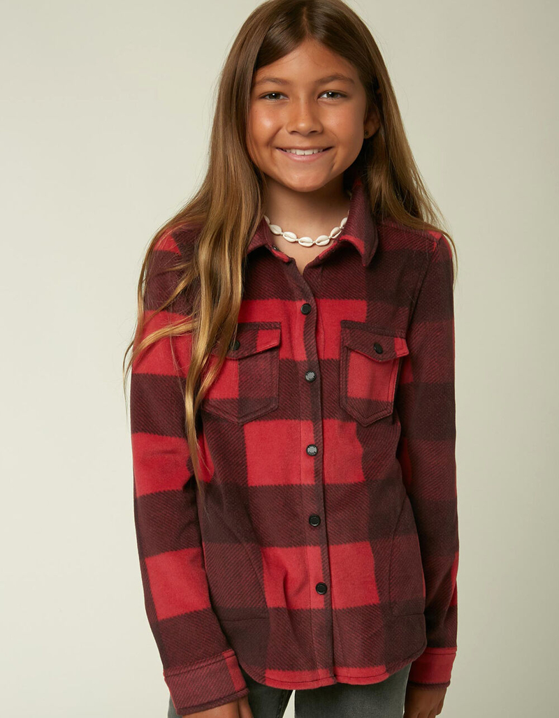O'NEILL Bluff Plaid Girls Black/Red Top image number 2