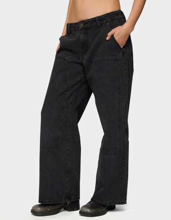 EDIKTED Petite Ayla Low Rise Carpenter Jeans Alternative Image
